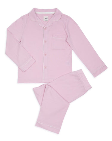 Kids' Modal Button Up Long Pyjama Set - Pink